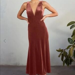 Jenny Yoo Logan Gown in Dusty Rose